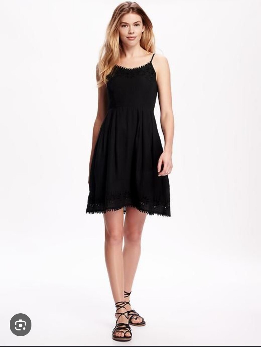 Old Navy Navy Slip Mini Dress with Spaghetti Straps, Smocked Back, Side Zip